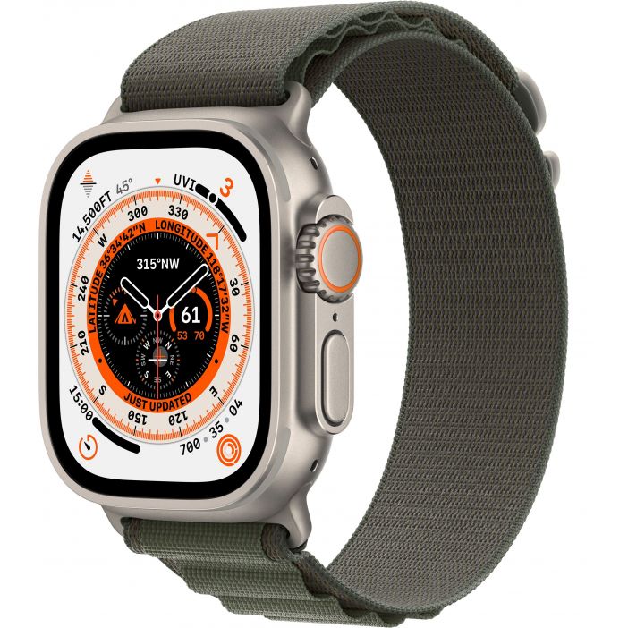 Apple Watch Ultra GPS + Cellular, 49 мм, корпус из титана, ремешок Alpine зеленого цвета, размер S,M,L